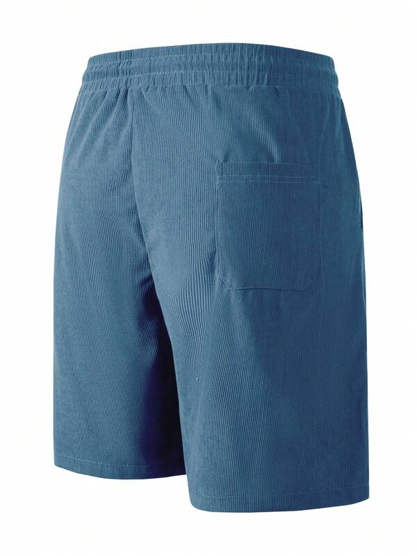Comfortable men's casual drawstring shorts in black, ideal for everyday wear.