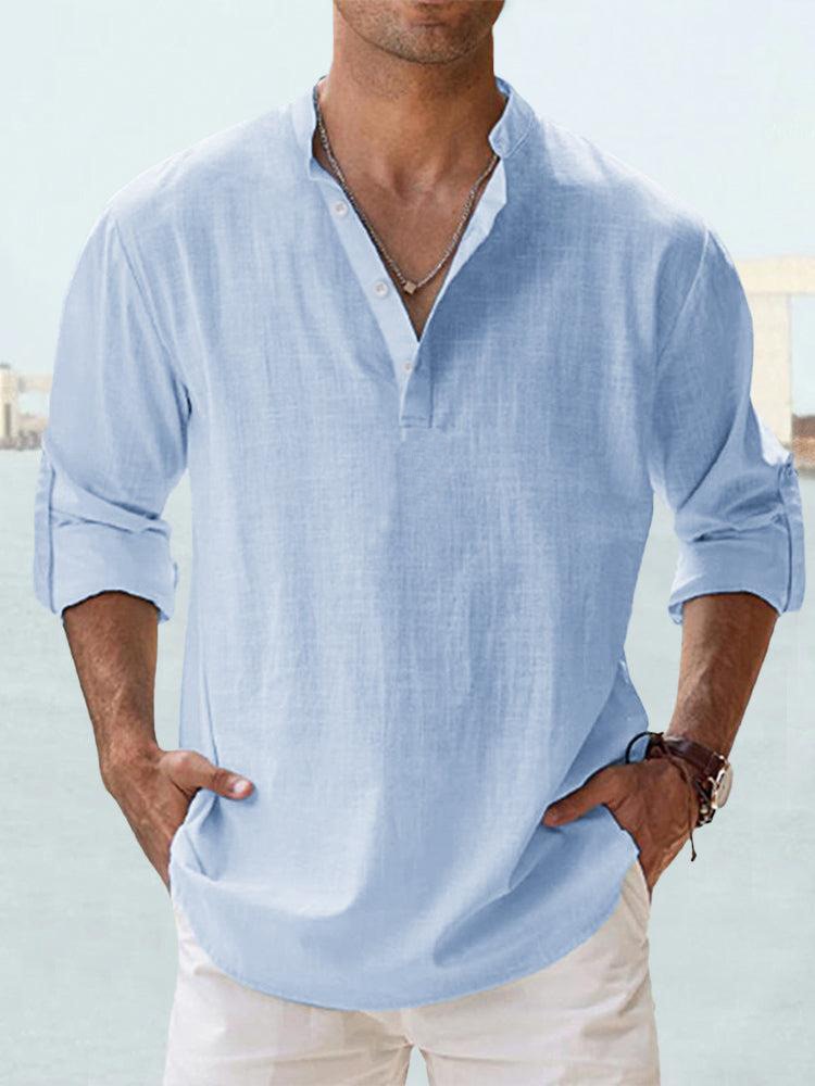 Men's relaxed fit casual shirt, breathable and stylish, perfect for summer comfort and everyday wear.