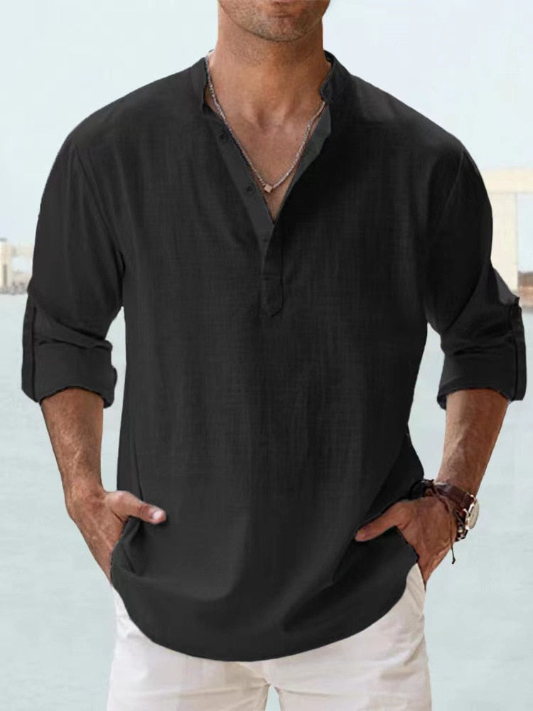Comfortable men's casual shirt with a relaxed fit, breathable fabric for stylish everyday fashion.
