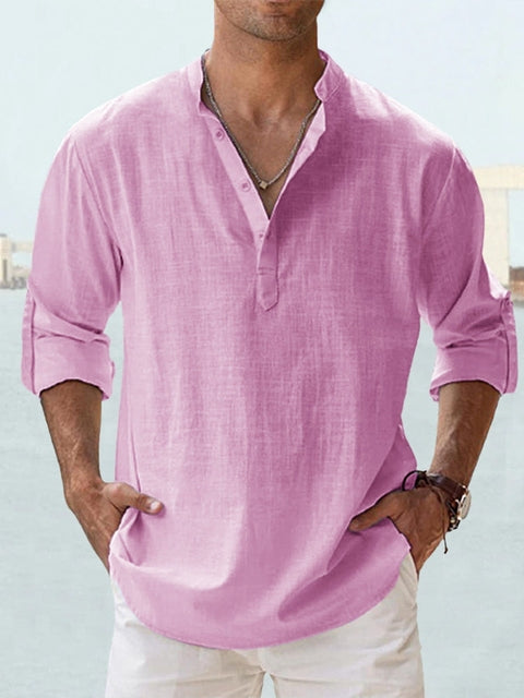 Full shot of a stylish men's casual relaxed fit shirt, breathable and comfortable for summer fashion.