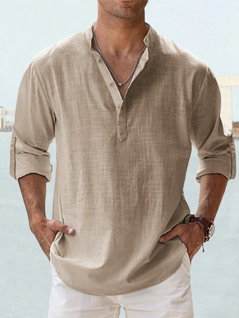 Men's relaxed fit casual shirt, breathable and comfortable. Great for everyday wear and summer style.