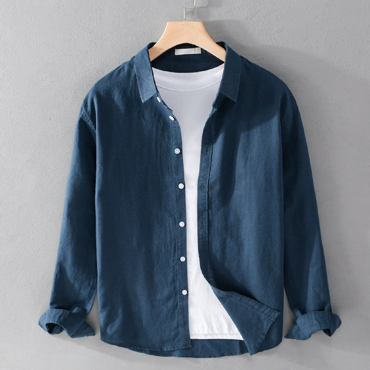 Versatile men's smart casual shirt, relaxed fit, long sleeve button down. All-day comfort.