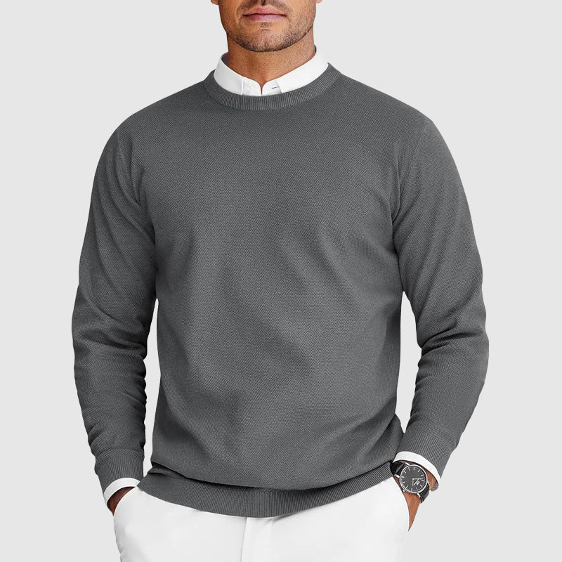 Men's relaxed fit crew-neck jumper, a cozy and comfortable long-sleeve pullover for everyday fall and winter wear.