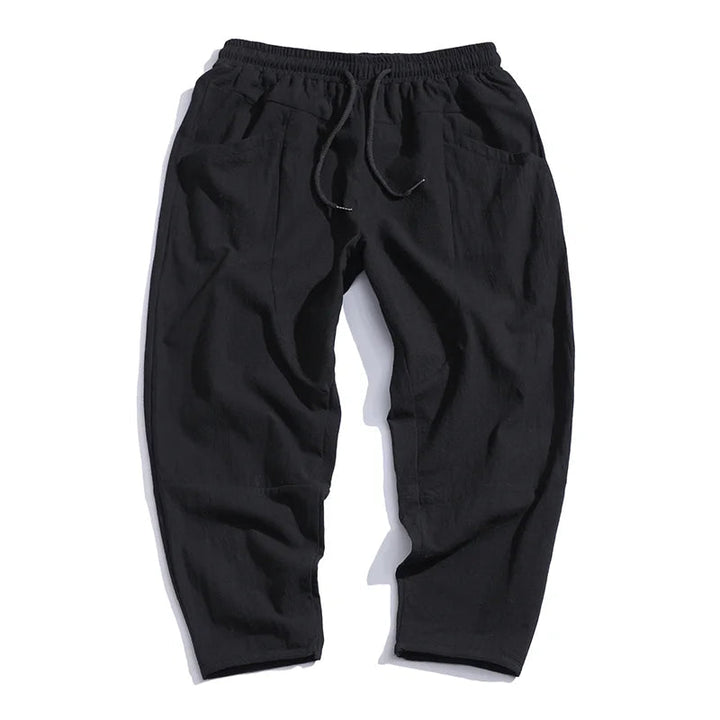 Men's relaxed fit cropped pants, straight leg chinos, ideal for comfortable, modern casual wear.