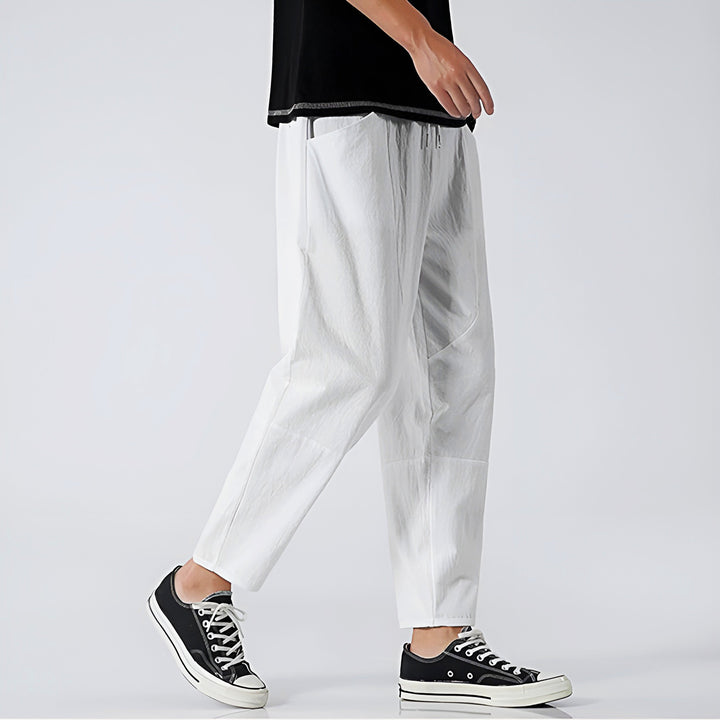 Men's summer cropped pants, relaxed fit, straight leg for ultimate comfort & style.