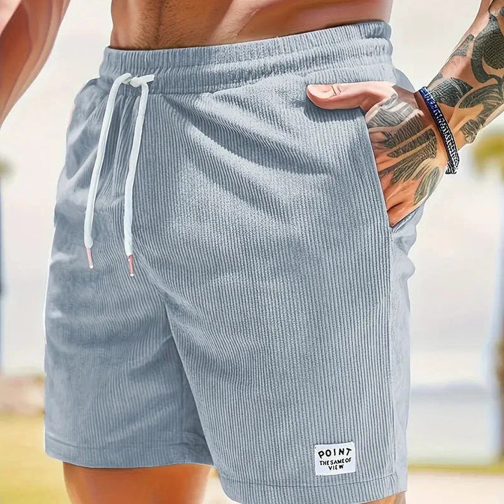 Men's relaxed fit drawstring casual shorts, perfect for summer & spring wear.
