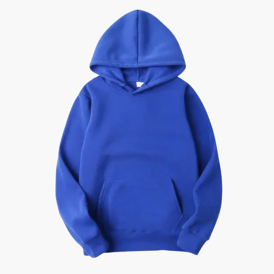 Essential black men's hoodie, relaxed fit, perfect for lounging or streetwear style