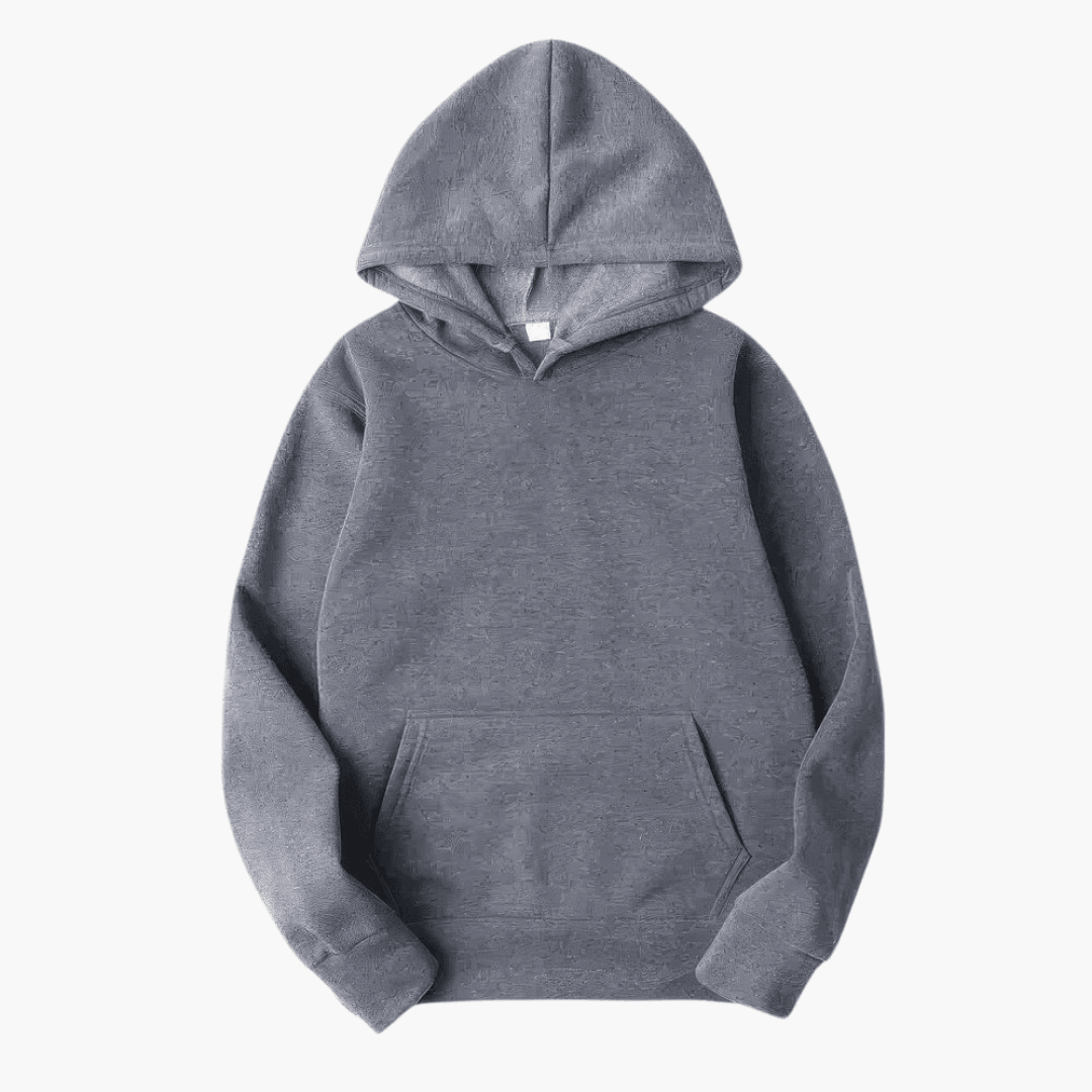 Stylish white men's drawstring hoodie, relaxed fit, versatile for loungewear or street
