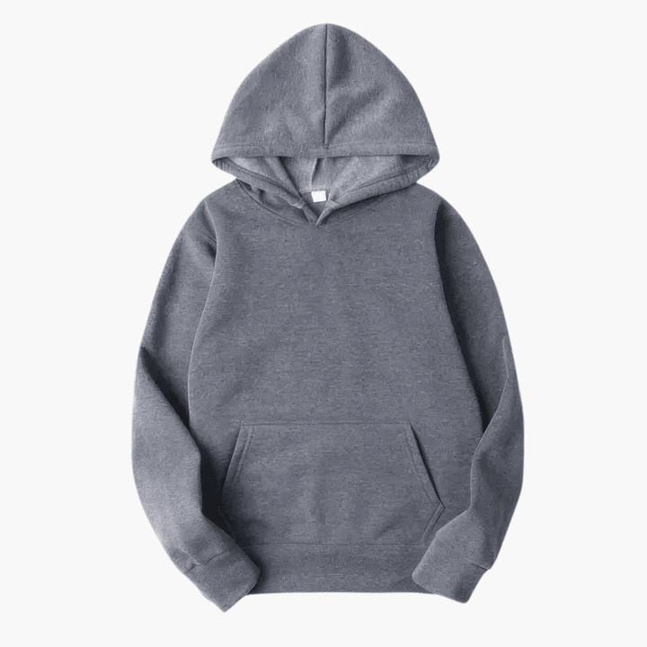 Stylish white men's drawstring hoodie, relaxed fit, versatile for loungewear or street