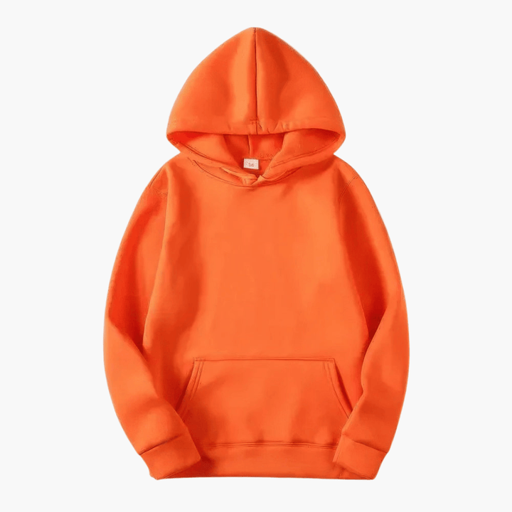 Classic black men's hoodie, relaxed fit, soft fabric, perfect for everyday style