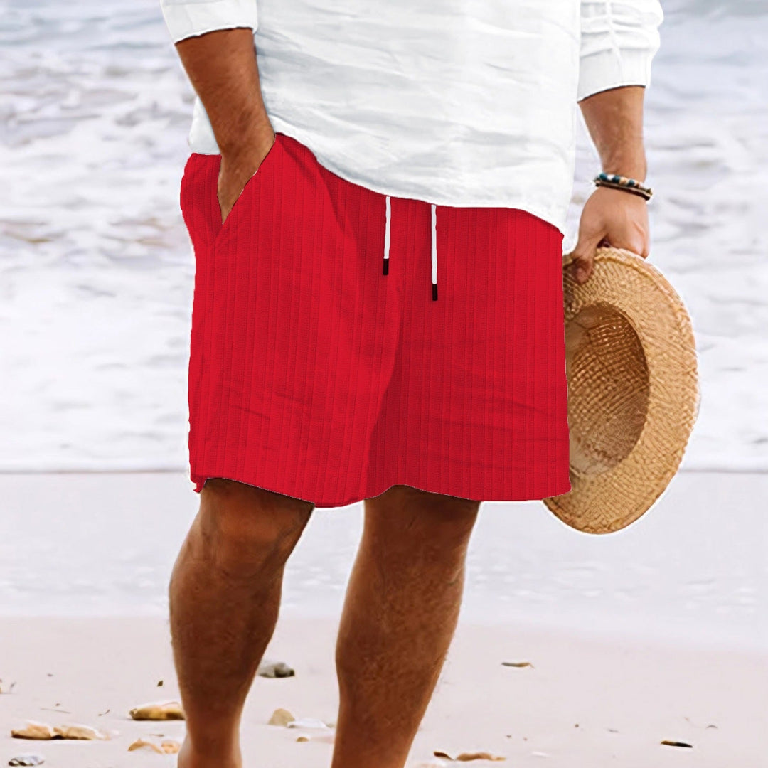 Men's comfortable relaxed fit drawstring shorts, a stylish choice for casual summer fashion.