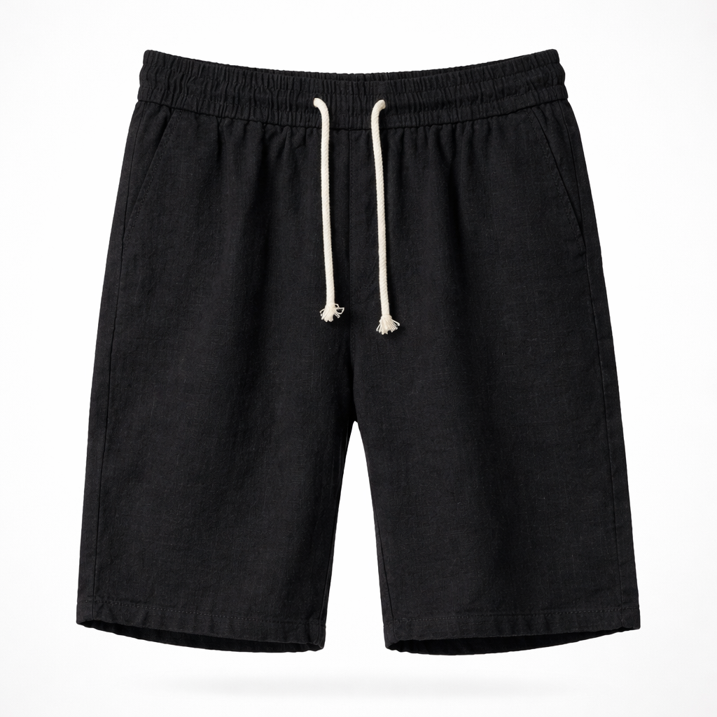Comfortable men's relaxed fit drawstring shorts, versatile for summer casual wear or beach days.