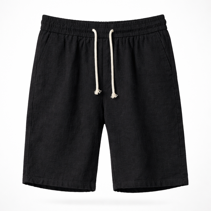 Comfortable men's relaxed fit drawstring shorts, versatile for summer casual wear or beach days.