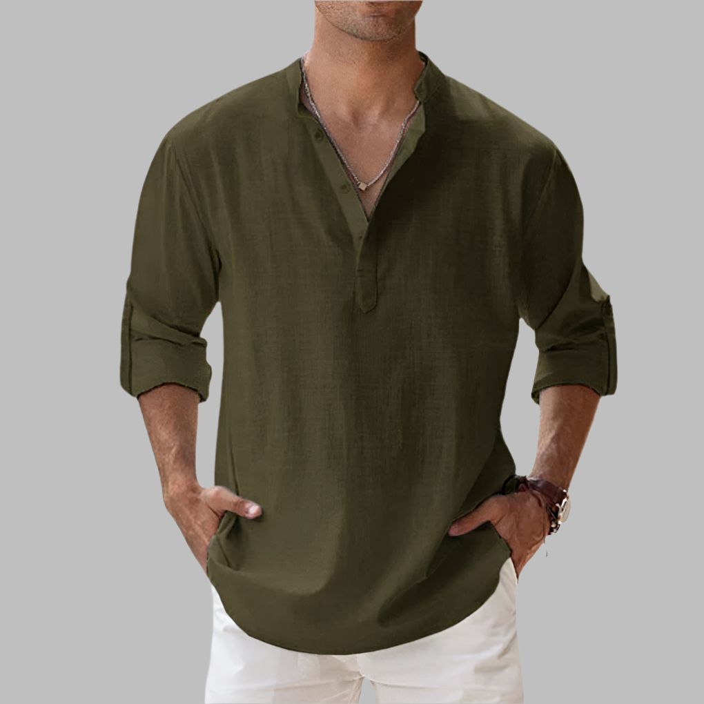 Men's summer linen shirt, relaxed fit and lightweight design for everyday wear