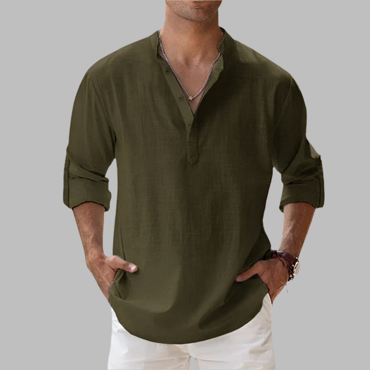 Men's summer linen shirt, relaxed fit and lightweight design for everyday wear