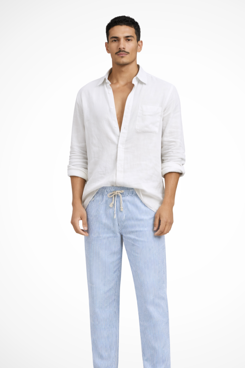 Stylish men's relaxed fit long sleeve button-down shirt, versatile men's fashion for casual & everyday wear.