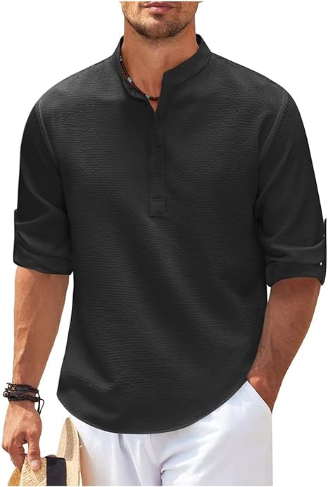 Comfortable men's casual long sleeve shirt, relaxed fit, perfect for everyday wear.