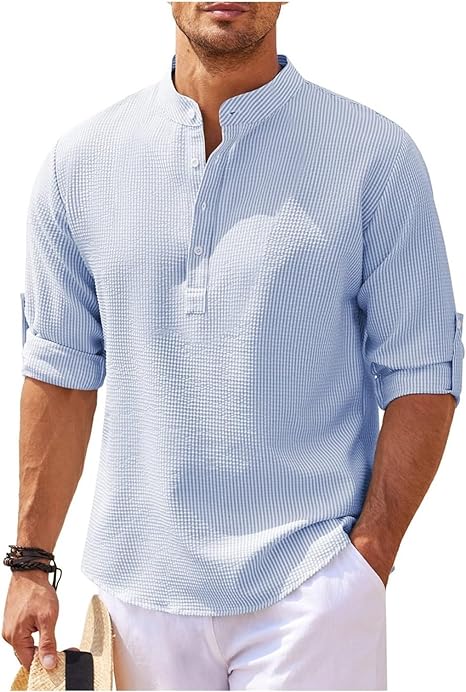 Versatile men's long sleeve casual shirt in relaxed fit, perfect for everyday fashion.