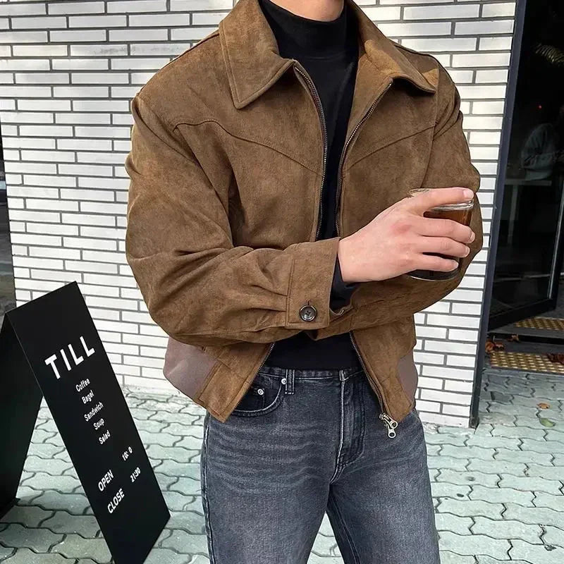 Men's relaxed fit modern casual blazer in solid color, perfect for versatile spring/autumn semi-formal or everyday wear.