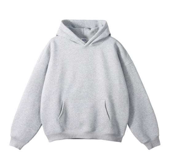Comfortable men's spring pullover hoodie with a relaxed fit and hood, shown in a natural outdoor setting.