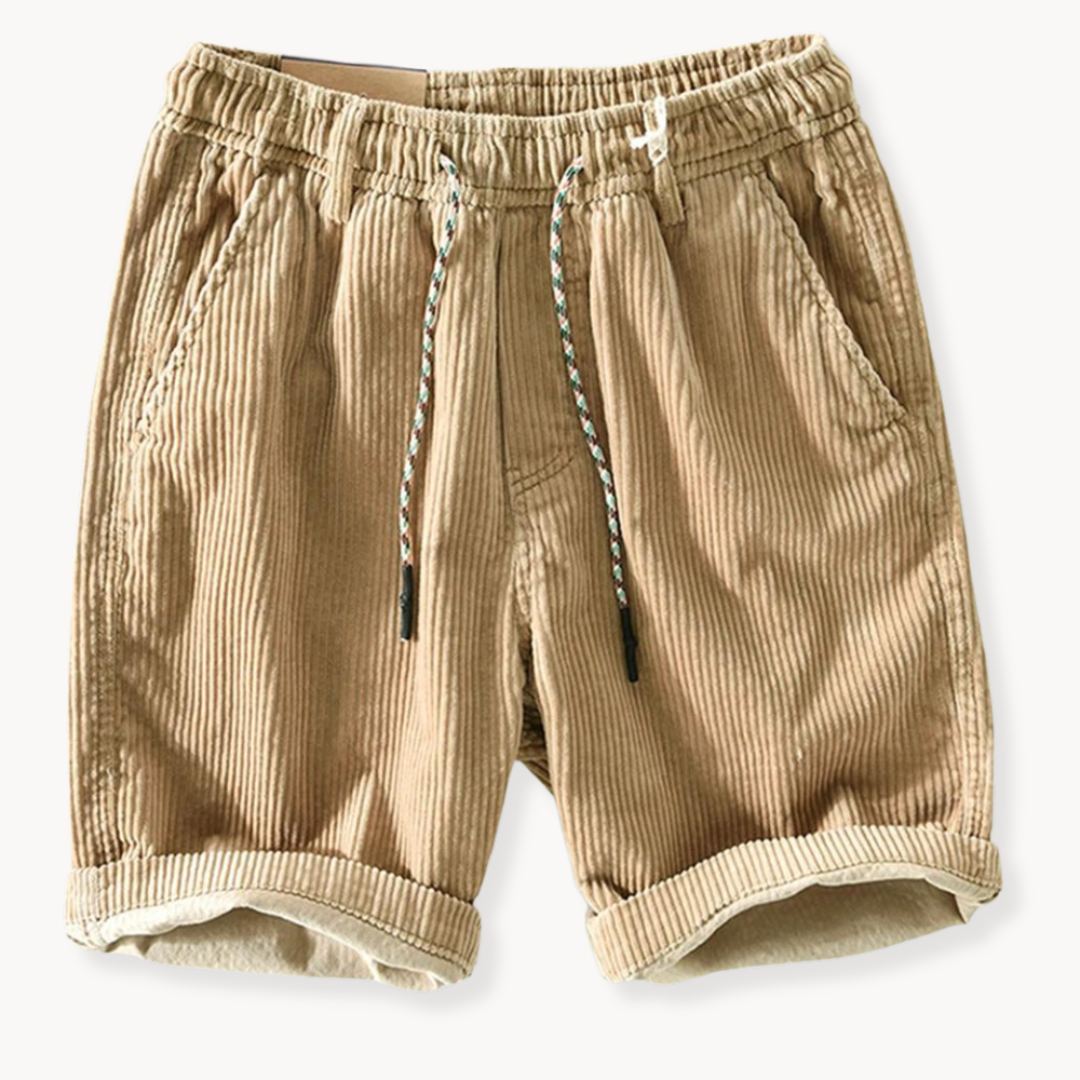 Men's relaxed fit summer shorts with adjustable drawstring waist and side pockets for casual warm weather style.