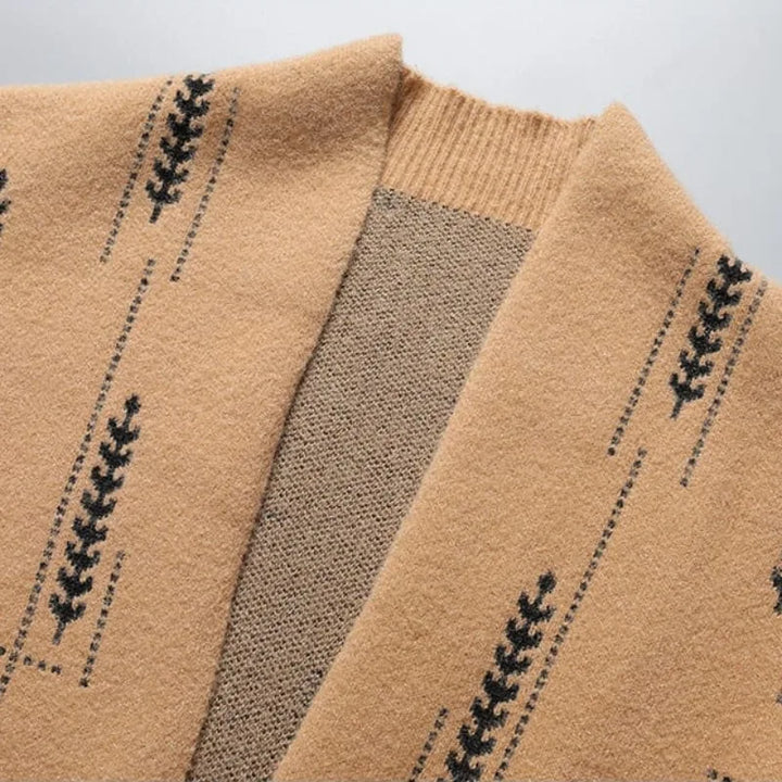 Stylish men's relaxed fit open-front cardigan with patch pockets. Essential casual knitwear for fall.