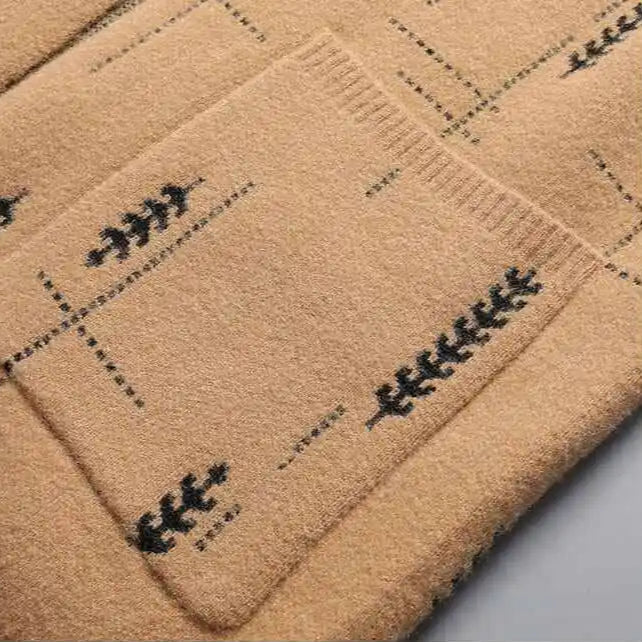 Comfortable men's open-front cardigan with practical patch pockets, a relaxed fit top for layering style.