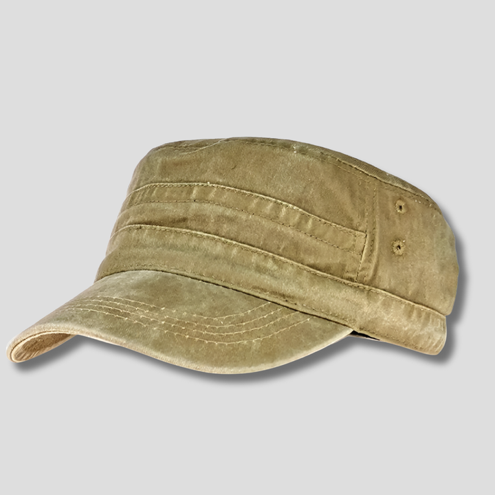 Comfortable men's retro army beanie. Classic military style hat with an adjustable fit for everyday wear.
