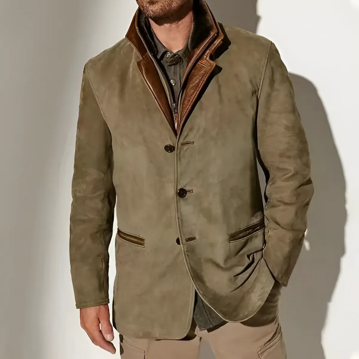 Men's fashion lightweight jacket, retro style with contrast collar, suitable for spring and autumn