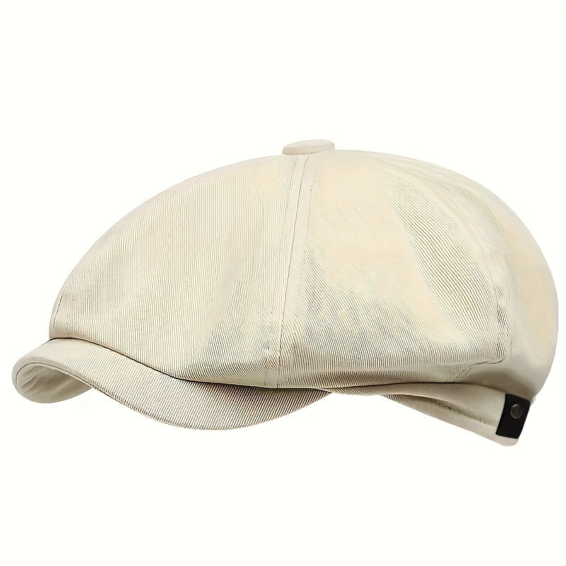 Men's classic herringbone flat cap, retro style, men's fashion cap.