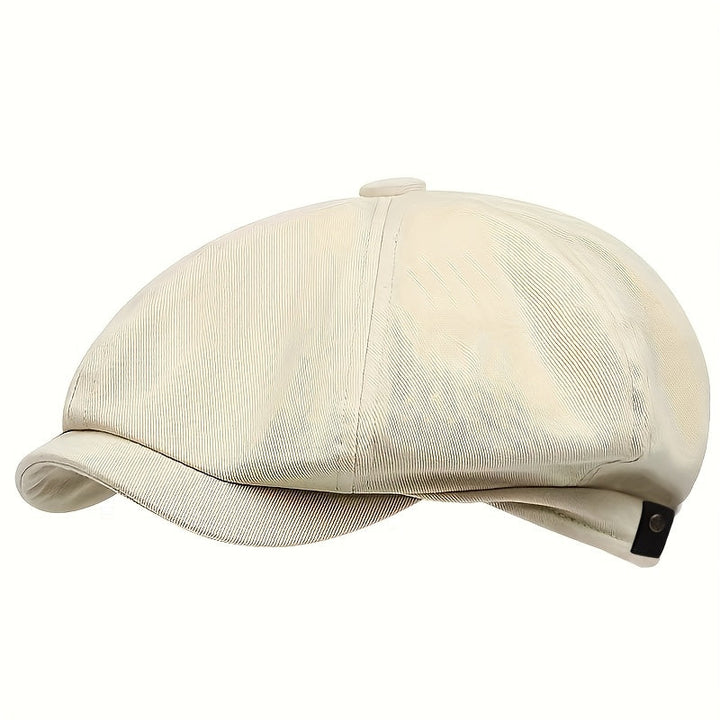 Men's classic herringbone flat cap, retro style, men's fashion cap.