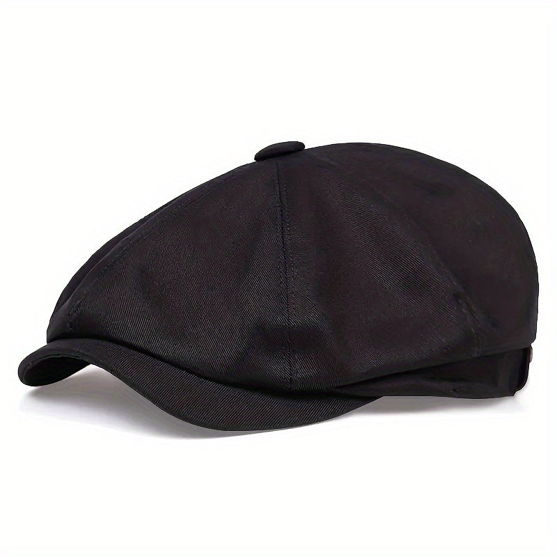 Vintage look men's flat cap, herringbone, retro fashion accessory for men.