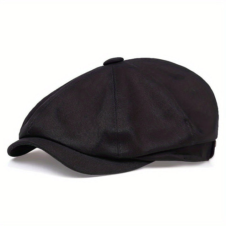 Vintage look men's flat cap, herringbone, retro fashion accessory for men.