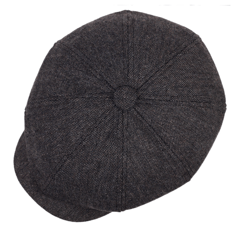 Men's fashion retro flat cap, classic herringbone pattern, stylish and versatile.