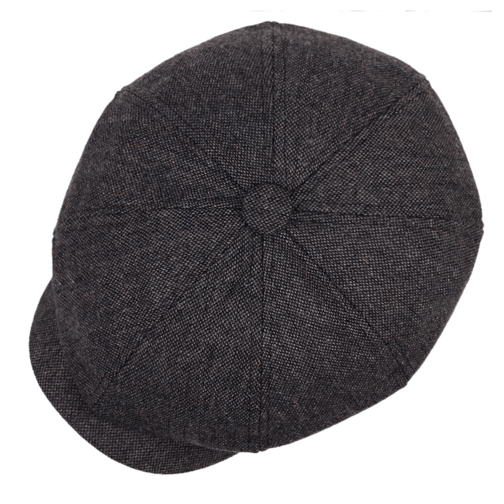 Men's fashion retro flat cap, classic herringbone pattern, stylish and versatile.
