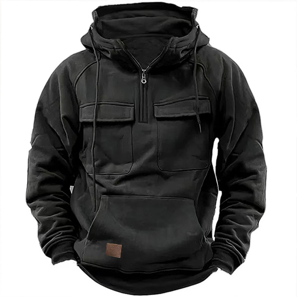 New men's retro motorcycle zipper hoodie, offering rugged style, everyday comfort, and cool streetwear vibes.