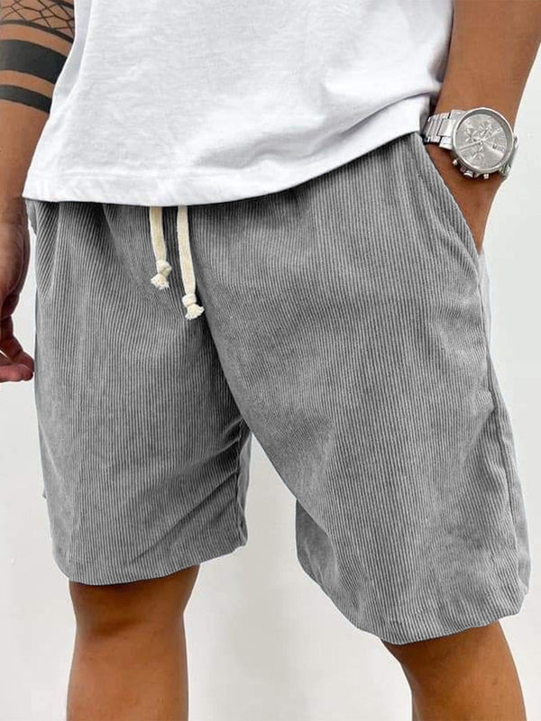 Men's comfortable ribbed texture stretch shorts, great for everyday casual style.