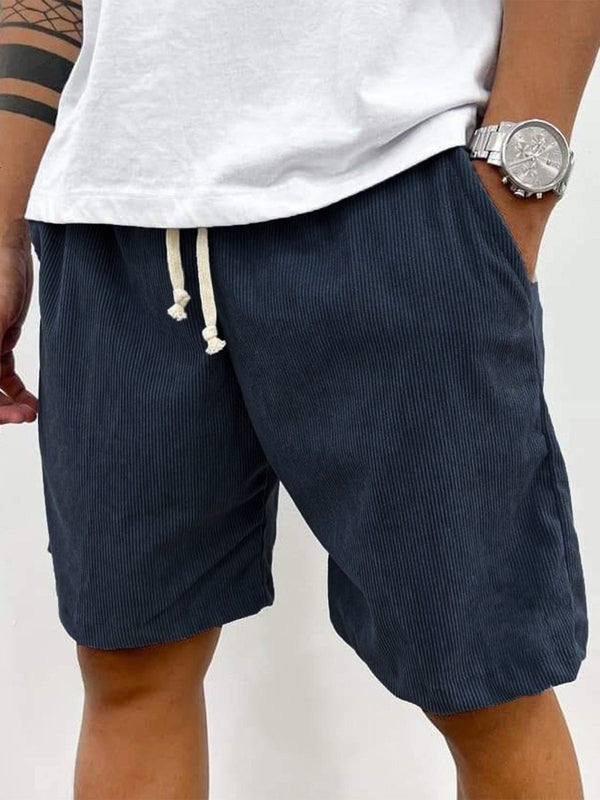 Stylish men's ribbed corduroy shorts, stretch fabric for a relaxed & comfy fit.