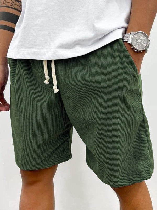 Summer ready men's stretch shorts, ribbed texture, casual & comfortable everyday wear.