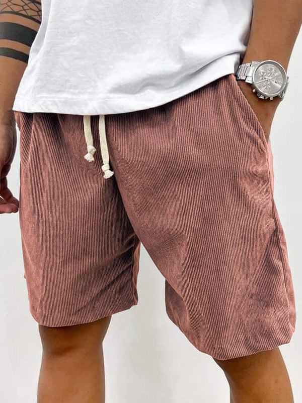 Men's casual stretch shorts with a unique ribbed texture, perfect for spring/summer.