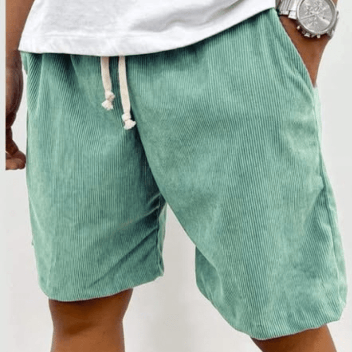 Men's stretch casual shorts, ribbed texture, offering ultimate comfort for warm days.