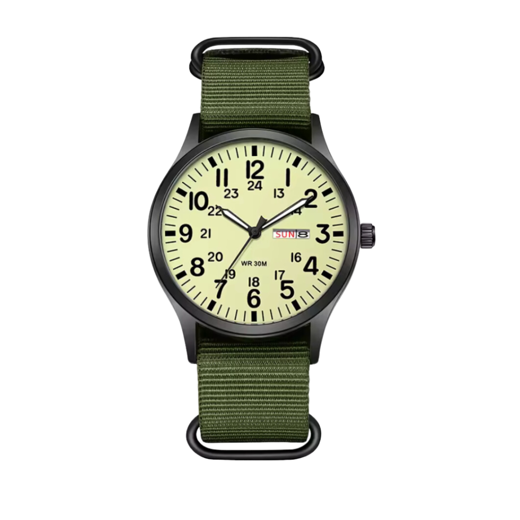 Durable men's outdoor sports watch featuring luminous dial & water resistance, perfect for adventure and active wear.