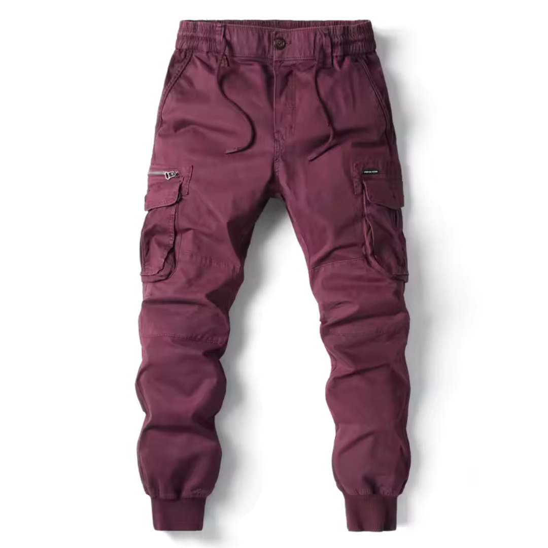 Men's adventure cargo pants, multi-pocket tactical design, ideal for outdoor exploration & utility.