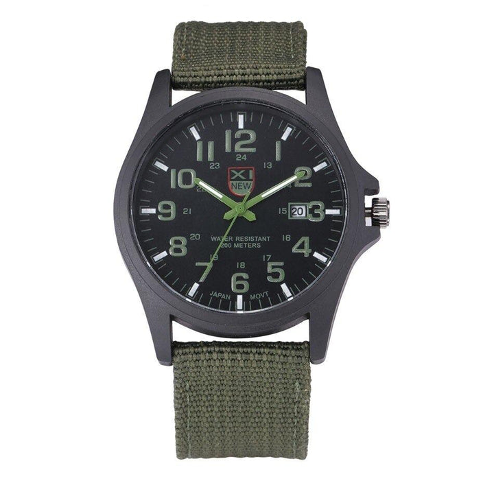 Men's rugged outdoor watch with water-resistant design and black silicone strap, perfect for sports and adventure.