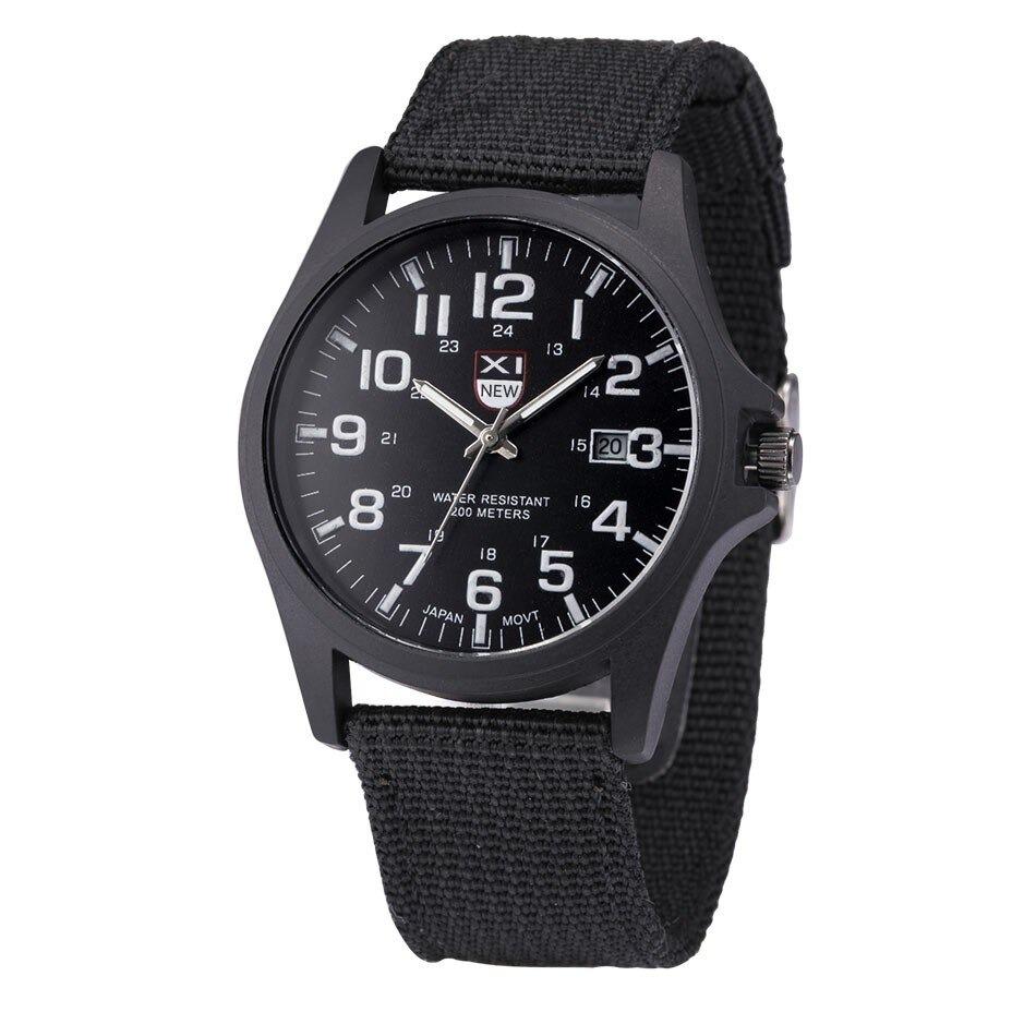 Sporty men's watch, water-resistant up to 100m, featuring a durable stainless steel case and comfortable strap.
