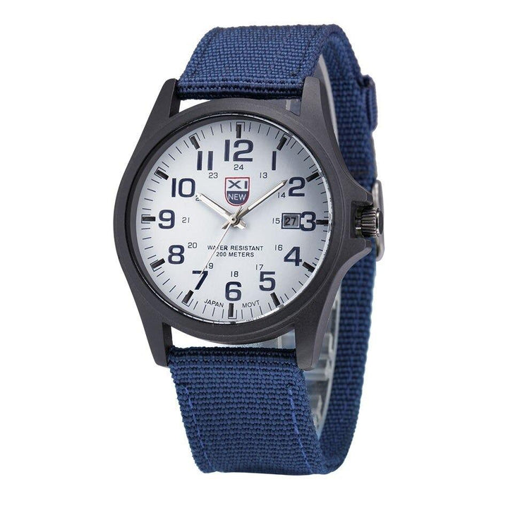 Robust outdoor timepiece for men, ideal for hiking and outdoor activities, with a clear display and tough build.