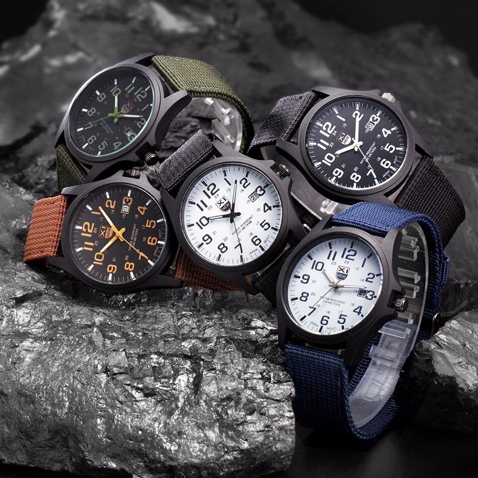 Adventure-ready men's watch: water-resistant, shockproof, with a robust stainless steel bezel and secure strap.
