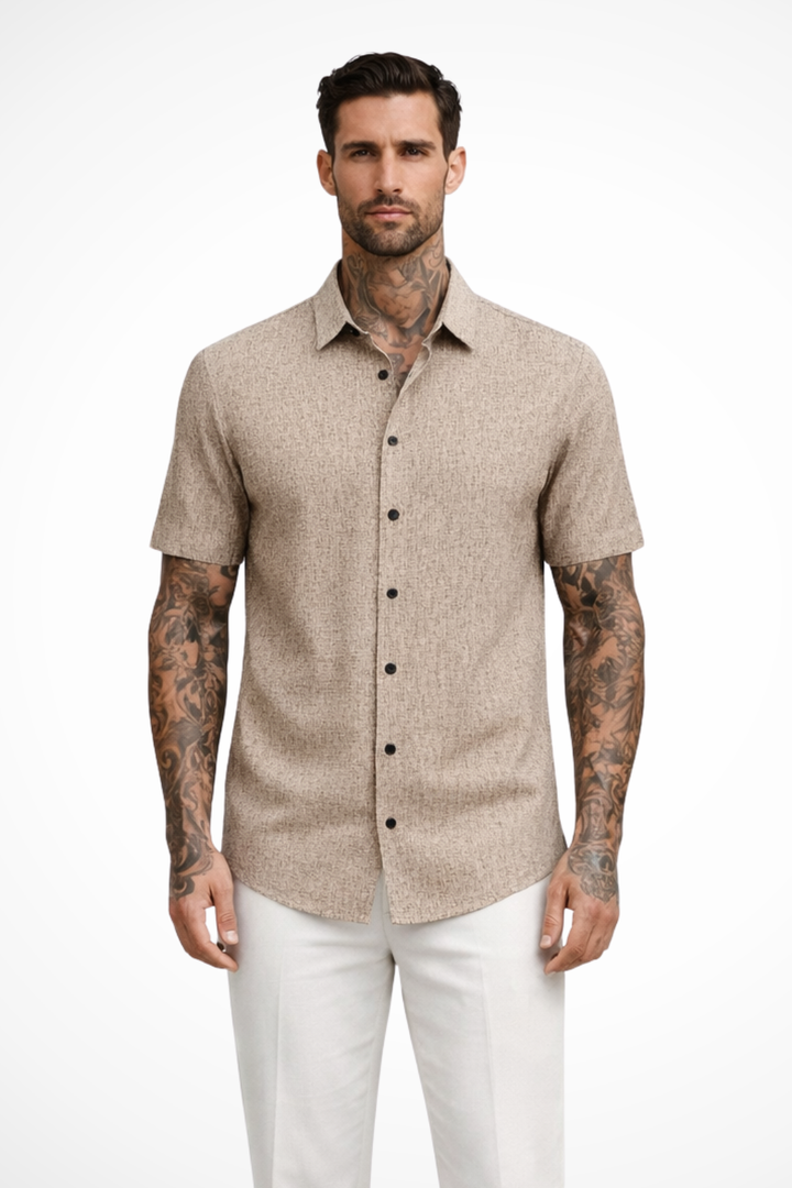 Comfortable men's short sleeve button down shirt. A must-have summer top for casual style.