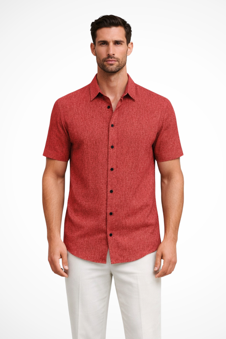 Lightweight men's short sleeve button down summer shirt. Perfect for a breezy, casual style.