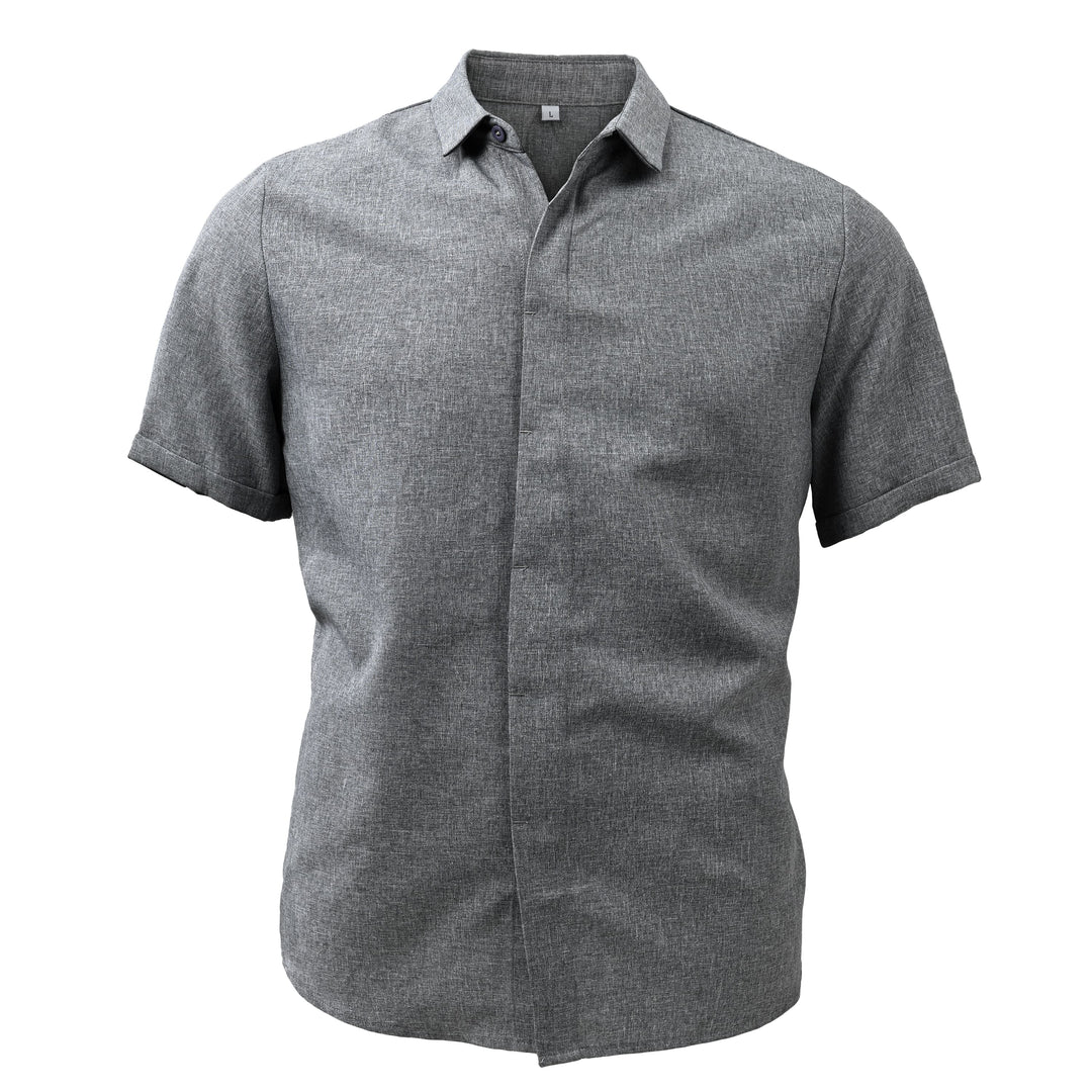 Men's casual short sleeve button front summer shirt. Relaxed fit, ideal for beach, vacation & daily wear.